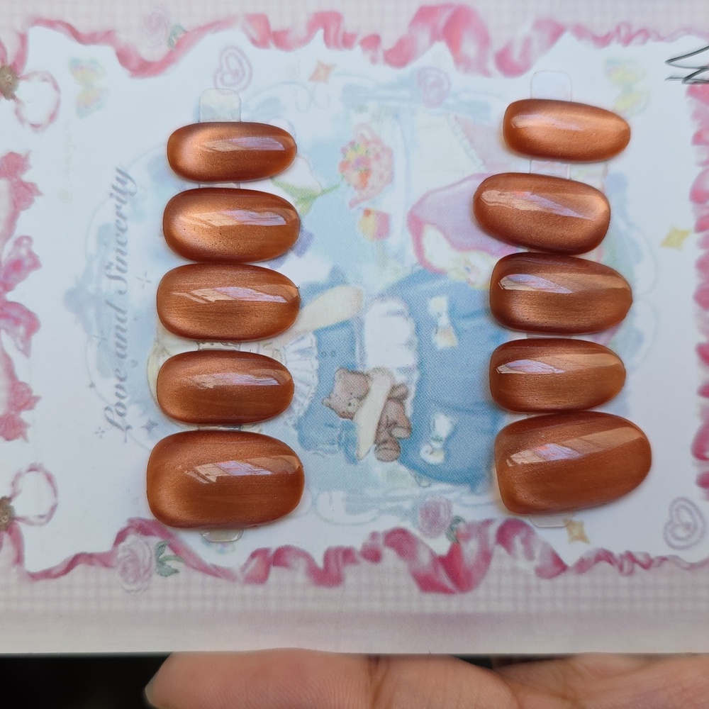 Brown Press-On Nails Set